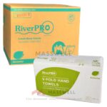 กระดาษเช็ดมือ RiverPro V-Fold Economy 2 ชั้น มีฉลากเขียว เพื่อสิ่งแวดล้อม