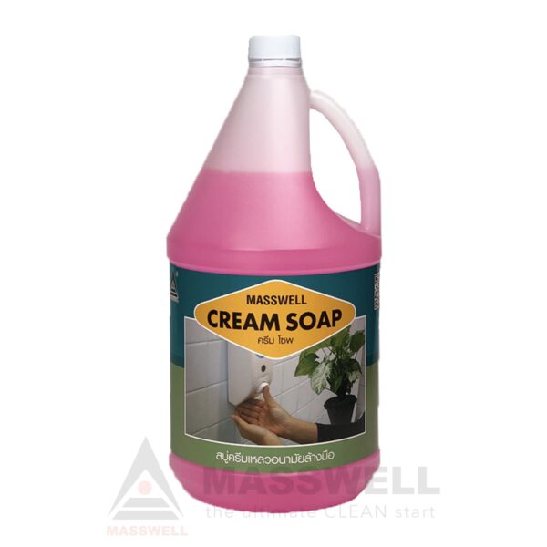 Masswell สบู่เหลวล้างมือ Cream Soap สีชมพู 3.5 ลิตร