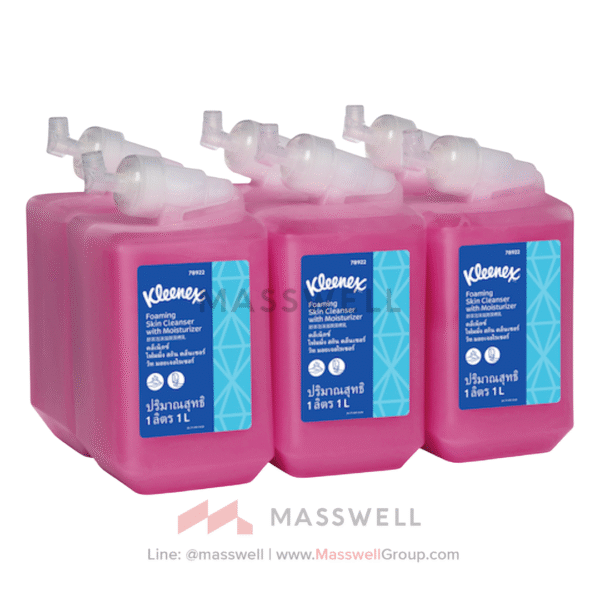 78922 Kleenex สบู่โฟมล้างมือ สูตรผสมมอยส์เจอร์ไรเซอร์ - รีฟิล ขนาด 1,000 มิลลิลิตร (6 ขวด)