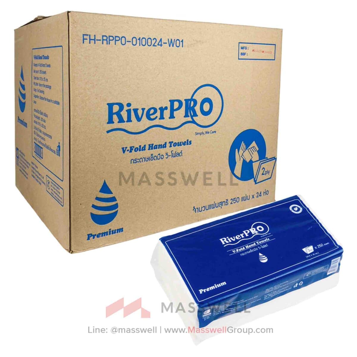 กระดาษเช็ดมือ RiverPro V-Fold Premium 2 ชั้น