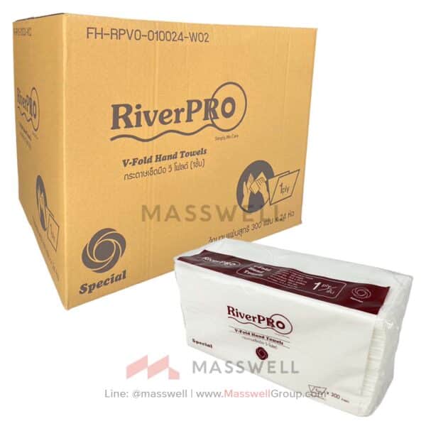 กระดาษเช็ดมือ RiverPro V-Fold Special 1 ชั้น