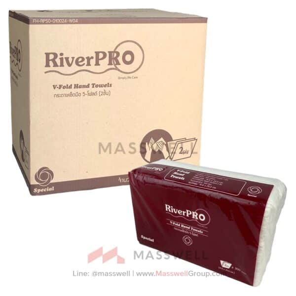 กระดาษเช็ดมือ RiverPro V-Fold Special 2 ชั้น