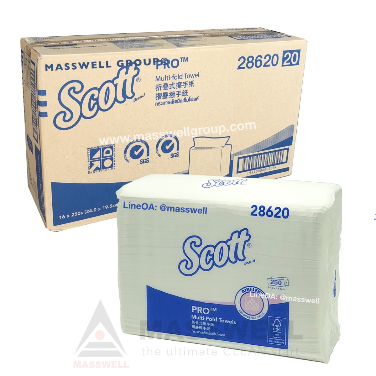 Scott กระดาษเช็ดมือ Multi-fold Towel 28620 M-Fold