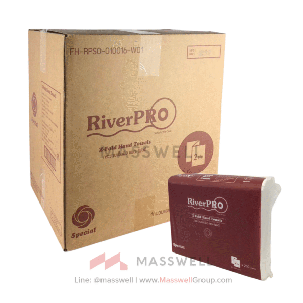 RiverPro กระดาษเช็ดมือแบบแผ่น รุ่น Z-Fold Special : 2 ชั้น (4000 แผ่น)