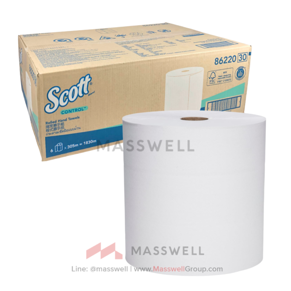 86220 กระดาษเช็ดมือแบบม้วน SCOTT® Airflex* SlimRoll 305 เมตร