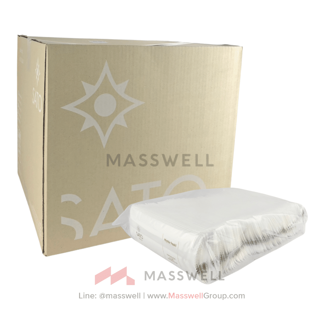 SATO-HiFresh-M-Unscent-case ผ้าเย็นเช็ดมือ SATO ขนาด 8x9 นิ้ว ยกลัง 1,000ชิ้น (รุ่นไม่มีน้ำหอม)