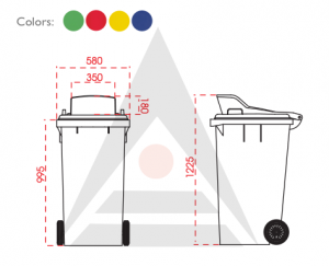 ถังขยะพลาสติกติดล้อ กทม. แบบบานสวิง 1 ช่อง ขนาด 240 ลิตร - Image 2