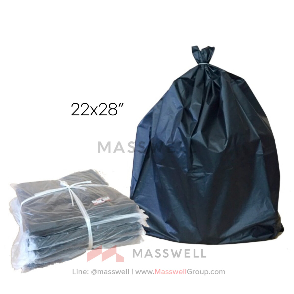 ถุงขยะพลาสติกสีดำ ขนาด 22 x 28 นิ้ว (5 กก.)