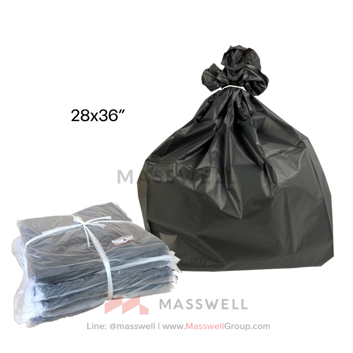 ถุงขยะพลาสติกสีดำ ขนาด 28 x 36 นิ้ว