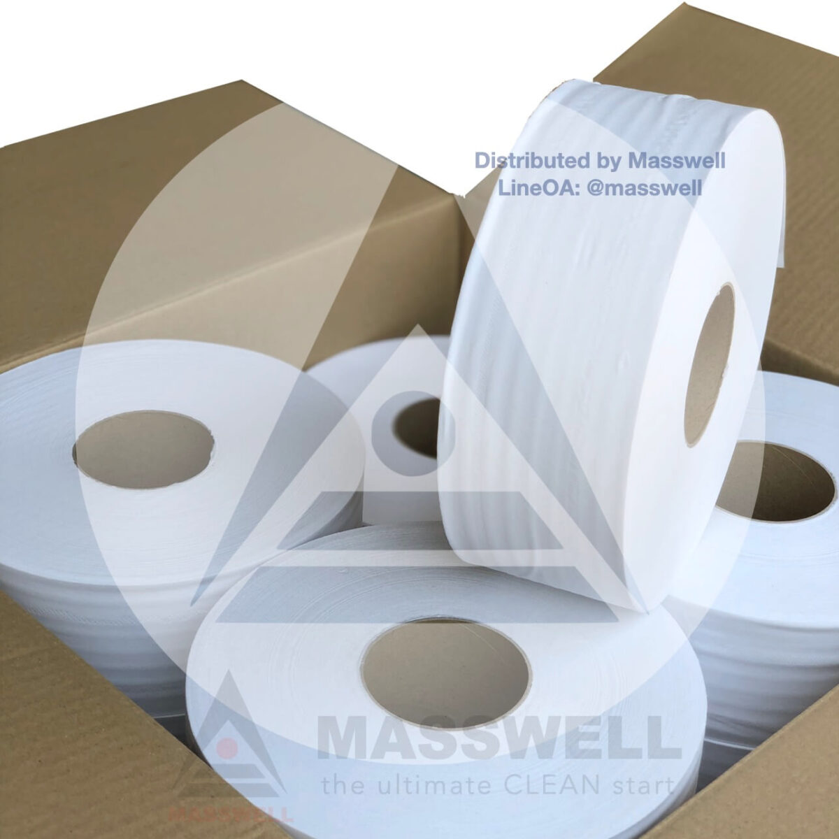 กระดาษชำระม้วนใหญ่ RiverPro JRT Medium 2 ชั้น 300 เมตร (ปรุ) เนื้อกระดาษ