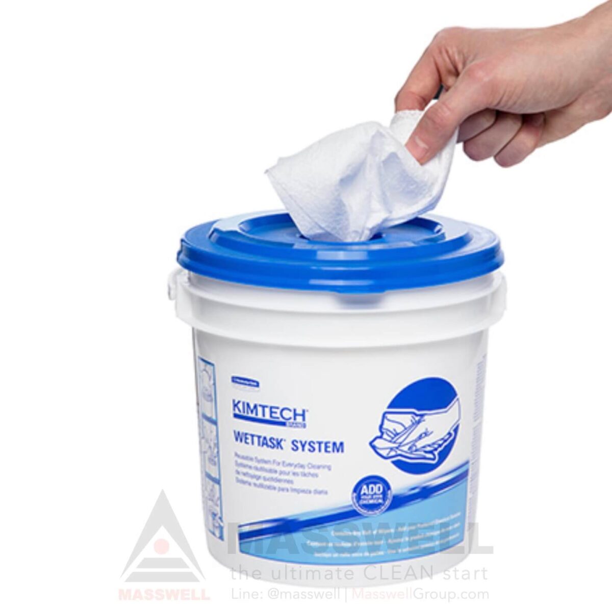 06411 KIMTECH* WETTASK* แผ่นเช็ดทำความสะอาด Wiper for Bleach, Disinfectant, Sanitizer 90's (6ม้วน)