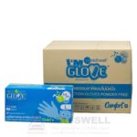 ถุงมือยางสีฟ้า ไม่มีแป้ง (100ชิ้น) ศรีตรังโกลฟ์ ไอม โกลฟส์