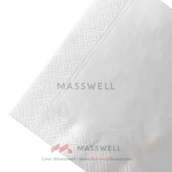 กระดาษเช็ดปาก Cocktail Napkin 24x24cm สีขาว พับ 4 ส่วน
