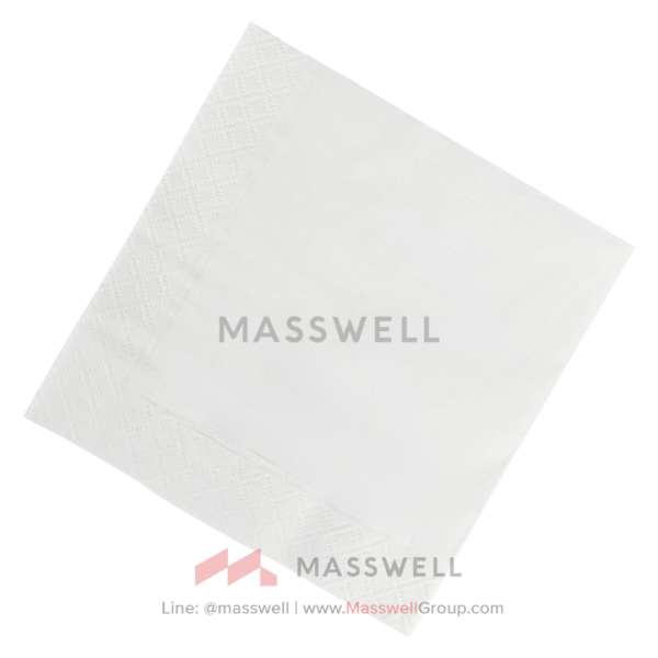 กระดาษเช็ดปาก Cocktail Napkin 24x24cm สีขาว พับ 4 ส่วน