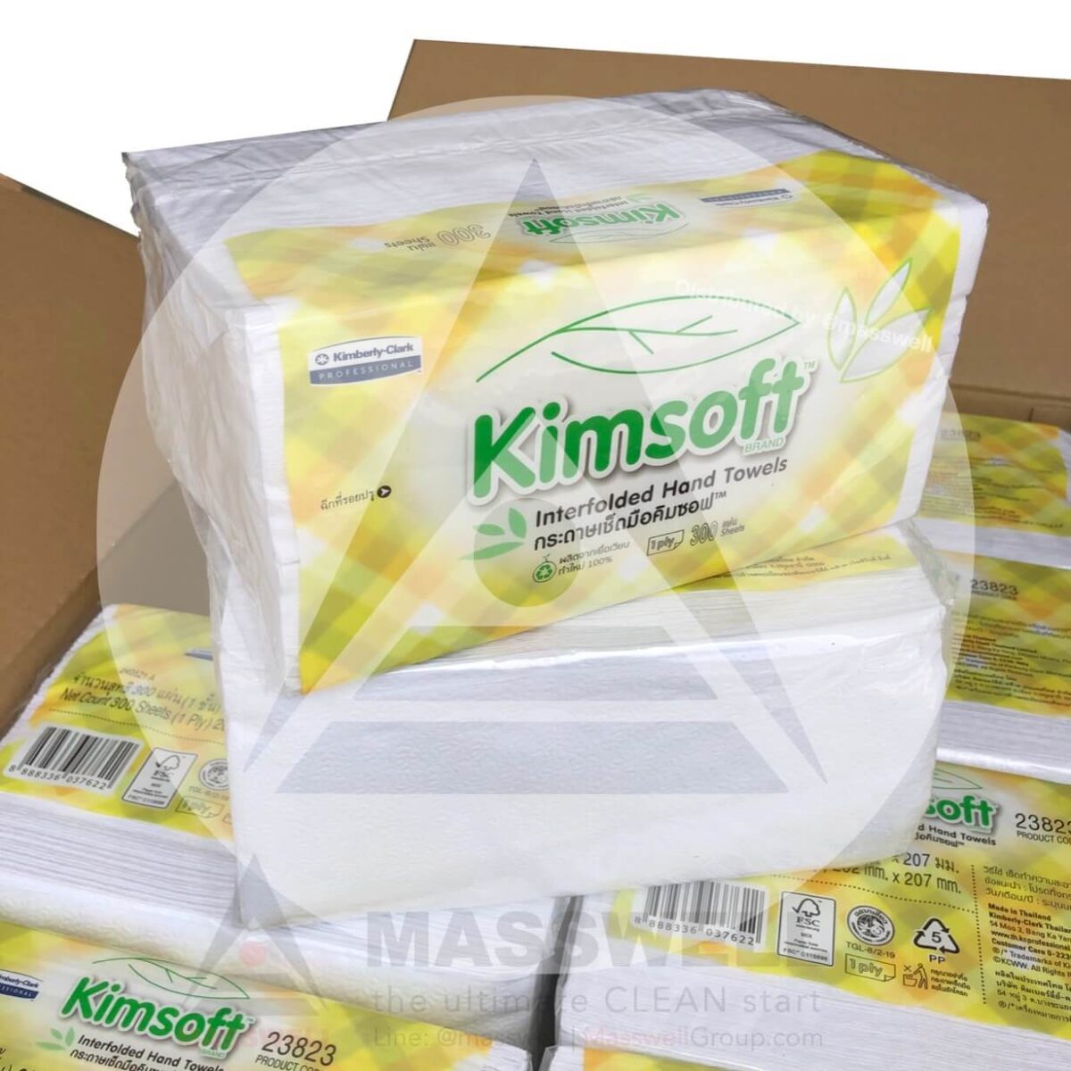 23823 Kimsoft กระดาษเช็ดมือ Interfold