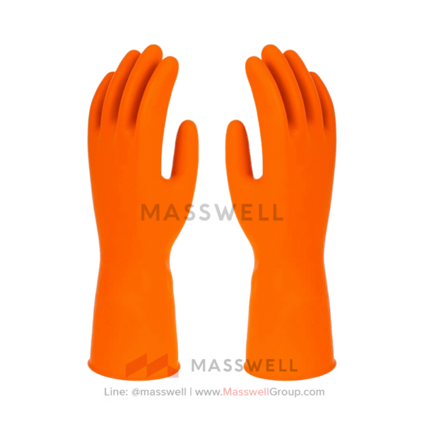 ถุงมือยางธรรมชาติ ARISS รุ่น AG3 งานอุตสาหกรรม - สีส้ม