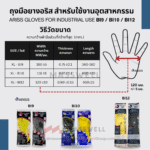 ถุงมือยาง BOSAENG Industrial Rubber Gloves BLACK สีดำ รุ่น BI 19