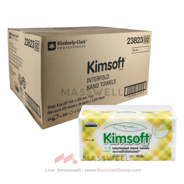 23823 Kimsoft กระดาษเช็ดมือ Interfold