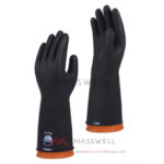 ถุงมือยาง BOSAENG Industrial Rubber Gloves BLACK สีดำ รุ่น BI 19