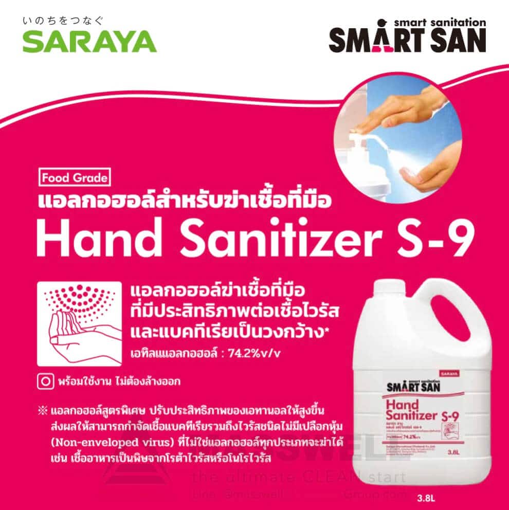 SMART SAN แอลกอฮอล์ฟู้ดเกรดS-1 Alcohol Sanitizer