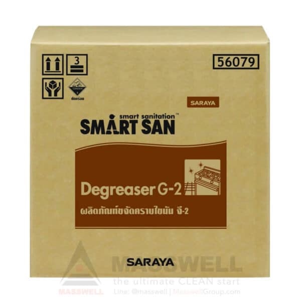 56079 Smart San น้ำยาขจัดคราบไหม้ Degreaser G-2 by SARAYA 20 Kg. BIB ถุงเติมในลังขนาดใหญ่ คุ้มค่า