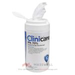 Clinicare IPA 70% ทิชชู่เปียกแอลกอฮอล์ 70% แผ่นเช็ดฆ่าเชื้อทำความสะอาด กระป๋อง 80 แผ่น ขายส่งยกลัง