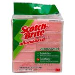 สก๊อตช์ไบรต์ Scotch-Brite No.100 Sponge Laminated 3M ใยขัดสีชมพู+ฟองน้ำ