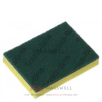 3M Sponge Laminated No.96 แผ่นใยขัดสองประสงค์ สีเขียว ติดฟองน้ำ
