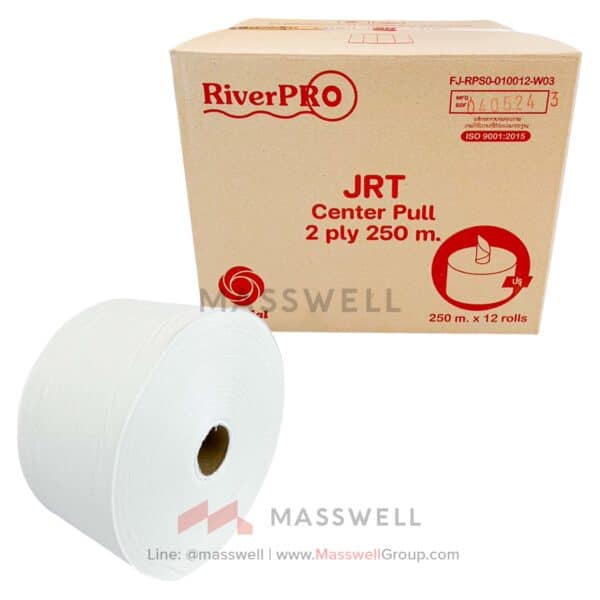 กระดาษชำระม้วนใหญ่ ดึงแกนกลาง RiverPro JRT Special (Center Pull) 2 ชั้น 250 เมตร