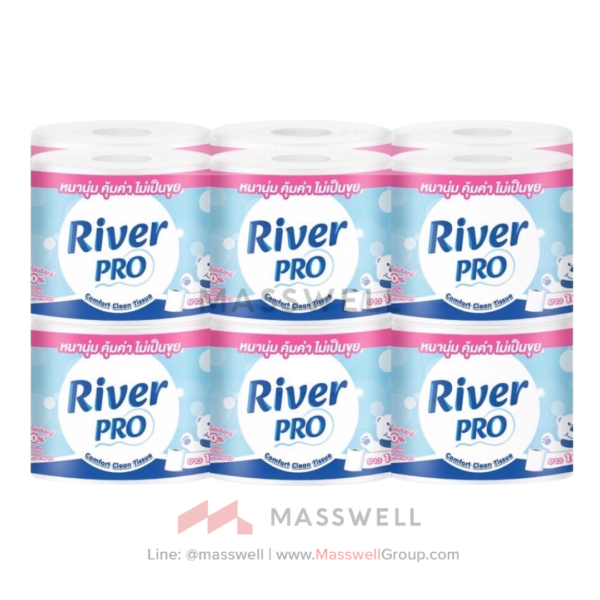 RiverPro กระดาษชำระม้วนเล็ก รุ่น Comfort Clean 2 ชั้น แพ็ค 1 ม้วน : 16 เมตร 120 ม้วน