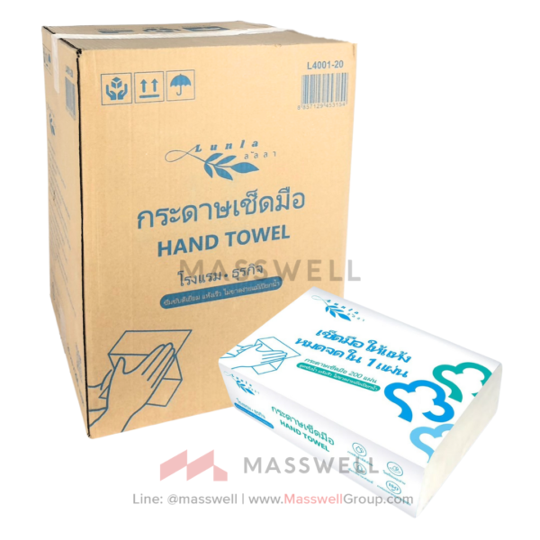 Lunla กระดาษเช็ดมือแบบแผ่น รุ่น Z-Fold 1ชั้น 4,000 แผ่น