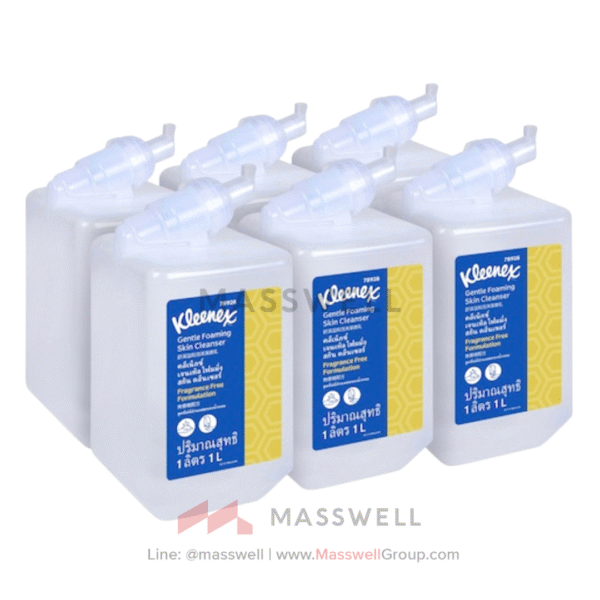 78928 Kleenex สบู่เหลวล้างมือ สูตรไร้สีไร้กลิ่น - รีฟิล ขนาด 1,000 มิลลิลิตร (6 ขวด)