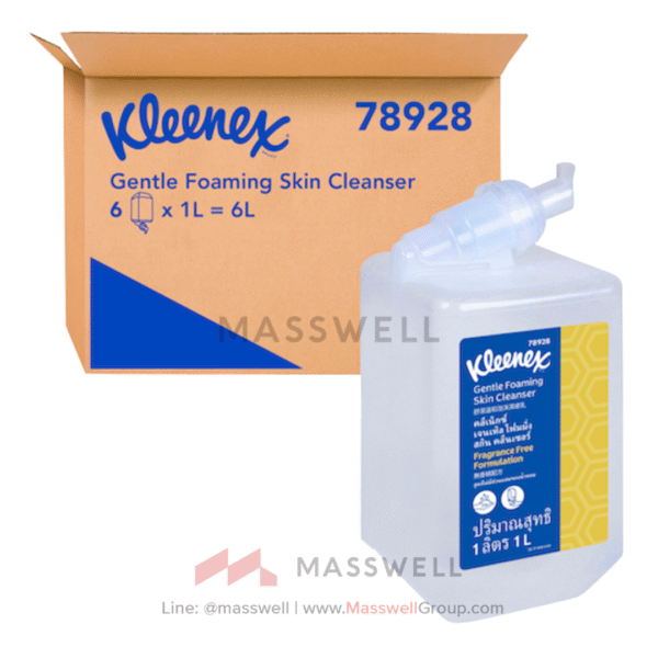 78928 Kleenex สบู่เหลวล้างมือ สูตรไร้สีไร้กลิ่น - รีฟิล ขนาด 1,000 มิลลิลิตร (6 ขวด)