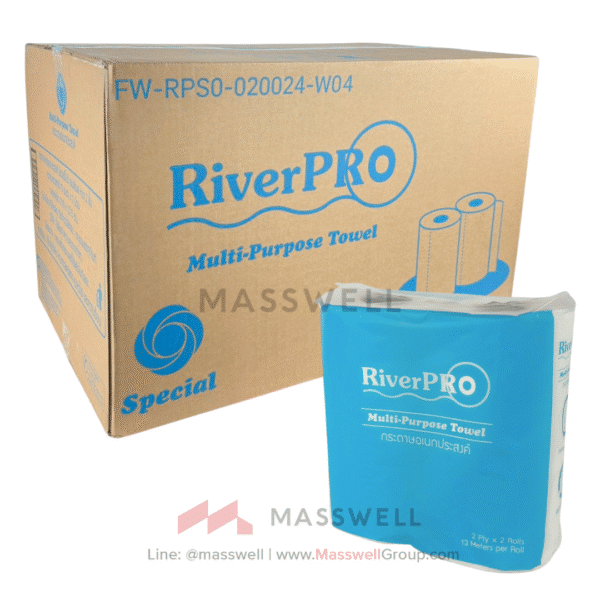 กระดาษม้วนอเนกประสงค์ RiverPro (แพ็ค 2 ม้วน) ยกลัง ทิชชู่ม้วน ราคาถูก ประหยัดที่สุด